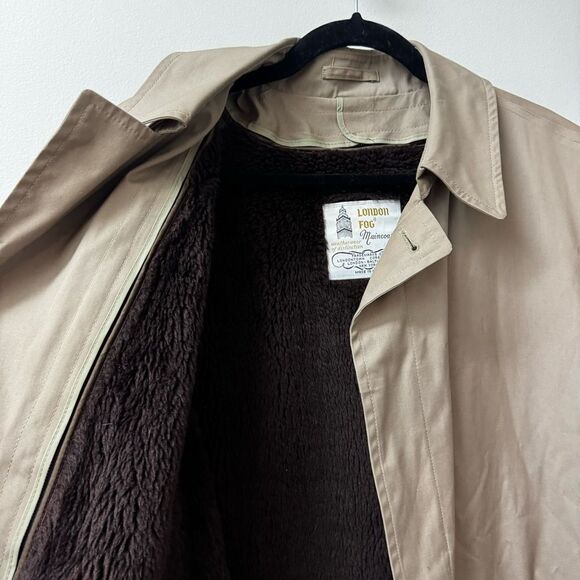 London Fog Trench Coat Size 40 X-Long - Picture 3 of 6